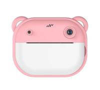 Fcuajdkq Cámara de impresión para niños, cámara dual de 240 MP 1080P, cámara imprimible de un solo toque con 2 rollos de papel de impresión de 57 x 25 mm, color rosa