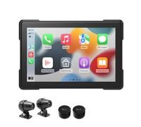 Fcuajdkq Cámara de salpicadero impermeable 1080P de 5 pulgadas inalámbrica Carplay WiFi DVR con Android-Auto y presión de neumáticos PND