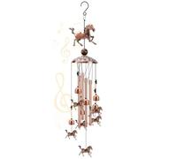 Fcuajdkq Campanas de Viento de Caballo DecoracióN de Campanillas de Viento de Cobre para Exteriores con 1 Cuenta de la Suerte 4 Tubos de Aluminio 6 Campanas Conmemorativas