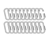 Fcuajdkq Candado de cadena M6 de 20 piezas, mosquetón de 1/4 con cadena galvanizada, clips roscados resistentes con una capacidad de carga de 620 libras