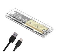 Fcuajdkq Carcasa para SSD M2 M.2 NVMe+NGFF con Protocolo Dual USB 3.2 Gen2 10 Gbps Carcasa para Unidad Externa Transparente para PC A