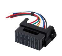 Fcuajdkq Circuito de 6 vías DC32V para remolque de coche, soporte de bloque de fusibles ATC ATO con 2 entradas y 6 salidas