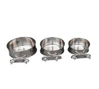 Fcuajdkq Comedero para PáJaros, Loro, Cuenco de Comida de Acero Inoxidable, Impermeable, Colgante para JardíN, Comedero para PáJaros Salvajes, Accesorios para PáJaros, Doble Tornillo