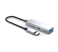 Fcuajdkq Concentrador USB 3.2 Tipo C de 5 Gbps y 60 W con Carga PD, Adaptador OTG, Convertidor USB A Tipo C de Alta Velocidad, Color Gris