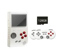 Fcuajdkq Consola de Videojuegos 3D PSP Salida 4K HD de CóDigo Abierto Controlador Dual 2.4G Consola de Videojuegos de Enfriamiento RáPido 128G