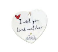 Fcuajdkq Decoraciones de Navidad Adorno para colgar en forma de corazón, decoración de cerámica, para amigos, parejas, árbol de Navidad, fácil de instalar, fácil de usar
