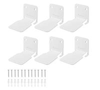Fcuajdkq - Estantería flotante de 6 piezas, para pared de bajo tamaño, almacenamiento de libros de metal en placa de hierro, fácil de instalar y usar