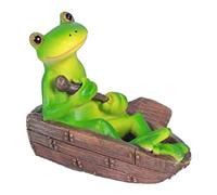 Fcuajdkq - Estatua de rana de jardín - Figuras de ranas felices de resina en banco, decoración de jardín, decoración de verano, decoración de patio, fácil instalación