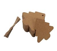 Fcuajdkq ETiquetas Colgante de Regalo de Árbol de Navidad de 100 Pcs, con 25 Cm, Tiquetas Virgenes de Piel de Vaca Utilizadas para de Embalaje de Regalo de Bricolaje