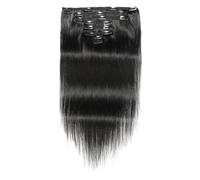 Fcuajdkq Extensiones con Clip de 14 Pulgadas Extensiones de Cabello Humano con Clip Extensiones de Cabello Liso Trama de Piel Sin Costuras Piezas de Cabello con Clip