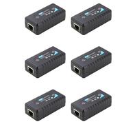 Fcuajdkq Extensor POE de 6 puertos de 10/100 Mbps con entrada/salida estándar IEEE 802.3Af para cámara IP, distancia de transmisión de 120 metros