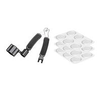Fcuajdkq Extractor de de puente integrado para instrumentos acústicos Pro con 18 almohadillas de gel para amortiguadores de tambores de silicona