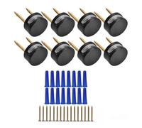 Fcuajdkq Hardware de Montaje de Espejo Sin de 3-5 mm, Paquete de 8, Kit de Montaje de Espejo de FijacióN de Doble Tornillo con Tornillos y Anclajes, Negro