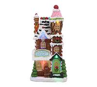 Fcuajdkq Iluminar casas de nieve con decoración navideña LED para Navidad Casas de historia de Navidad Village B