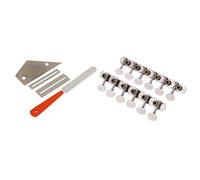 Fcuajdkq Juego de 2 herramientas: 1 juego de herramienta de nivelación de limas de coronación de trastes de guitarra y 1 juego de afinación de guitarra acústica de 12 cuerdas de 6R + 6L