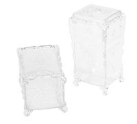 Fcuajdkq - Juego de 2 piezas para guardar las serías de maquillaje de algodón, organizador de mariposas, fantasía, caja de almacenamiento para uñas, limpiando algodón, herramientas de maquillaje,