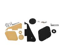 Fcuajdkq Juego de 2 protectores de golpeador/cavidad/cubiertas de interruptor/placa selectora de /soporte/tornillos para reemplazo de guitarra estilo LP, 1 juego crema + plata y 1 juego negro