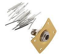 Fcuajdkq Juego de 24 cables de traste de guitarra de 2,2 mm y 1 placa de estilo cuadrado para guitarra y bajo, de entrada de salida de 1/4