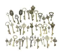 Fcuajdkq - Juego de 46 piezas y kit de mezcla antiguo, aspecto retro de latón antiguo, bronce y llave decorativa vintage para colgante de abalorios Steampunk fácil de instalar