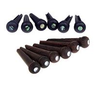 Fcuajdkq Juego de 6 de puente de guitarra de palisandro y 6 de puente de guitarra acústica de ébano natural