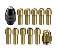 Fcuajdkq Juego de Pinzas para Portabrocas de 12 Piezas, Kit Herramientas para Portabrocas LatóN, Portabrocas Sin Llave de 1/32 Pulgadas una 1/8 Pulgadas, Repuesto 4485 4486, Tuerca Cambio