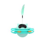 Fcuajdkq - Juguete interactivo para gatos, resistente, alivia el aburrimiento, bolas de control, rotación de 360 grados, bandeja giratoria para gatitos, suministros para mascotas, C
