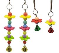 Fcuajdkq Juguetes para Pájaros de Colores Aleatorios, Accesorios para Loros, Jaula Colgante para Masticar, Campana para Morder, Suministros para Pájaros de Juguete