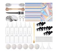 Fcuajdkq - Kit de arranque de coche con 12 clips cuadrados para rejilla de ventilación de coche, 12 de pegamento con punta de aguja de 1 onza, 100 de aluminio retráctiles