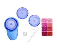 Fcuajdkq Kit Giratorio de Cuentas EléCtrico, Herramienta Cargadora de Cuentas Giratorias, Soporte para Cargador de Cuentas para Hacer Joyas DIY, Funciona con Pilas