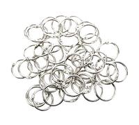 Fcuajdkq - Lote de 50 grapas (30 mm, diámetro externo, hojas, llaveros, plata