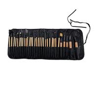 Fcuajdkq madera color natural 32pcs profesional suave cosmética ceja sombra de ojos maquillaje cepillo bolsa bolsa