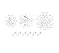 Fcuajdkq Paquete de 3 Estantes para Arreglos Florales Acero Inoxidable con Arte Hierro de 4/5/6 Pulgadas, Herramienta para Arreglos Florales, Soporte para Tallo JarróN con Clips FijacióN