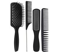 Fcuajdkq Peinado Masaje De Cabello Cepillo De Pelo Anti-Enredado Anti-Stático Peine Peine Peine, Herramienta De Peinado Diario Hogar Negro