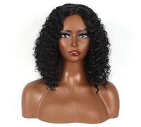Fcuajdkq Peluca Peluca Delantera de Encaje HD Peluca de Mujer Peluca de Encaje Sin Pegamento Peluca Corta y Rizada Cabello Afro