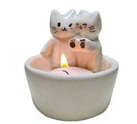 Fcuajdkq Portavelas de Gatito de : Lindos Candelabros de, Portavelas Hecho una Mano con Aroma, Regalos para Niñas o Elección para Amantes de los Gatos A