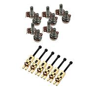 Fcuajdkq Potenciómetros B500K para piezas de guitarra y bajo con 6 sillines bloqueados con de doble bloqueo para Floyd-Rose, 10 unidades