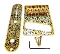 Fcuajdkq Puente de 6 Cuerdas con de Rodillos y Placa de Control para Guitarra Eléctrica TL con Cuerdas Decorativas Talladas A Través del Puente