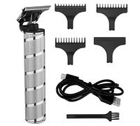 Fcuajdkq Recargable Sin Corte de la Cuchilla en T Cortacésped Cortacésped Eléctrico Clippers Peluquero de Plata