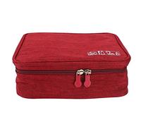 Fcuajdkq rojo impermeable cuadrado mujeres maquillaje lavado artículos de tocador bolsa cosmética maquillaje viaje kit organizador bolsa transparente intervalo