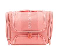 Fcuajdkq Rosa Impermeable Colgantes Bolsa Cosmética Organizador de Viaje Bolsa de Maquillaje para Mujeres Necesarias Maquillaje de Lavado Mojado y Seco Bolsa de Inodoro