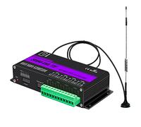 Fcuajdkq SM4-WLTE 4G InaláMbrico GSM SMS Remoto Interruptor de Encendido/Apagado Controlador 4 ReléS APP Control Remoto Sensor de Temperatura-Enchufe de la UE