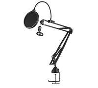 Fcuajdkq Soporte de brazo de suspensión de tijeras de micrófono ajustable universal y kit de metal de pinza de mesa