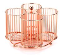 Fcuajdkq - Soporte giratorio para cubiertos con 4 compartimentos organizador de cubiertos de cocina para cucharas en la encimera