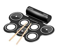 Fcuajdkq Tambor De Jazz Portátil Tambor De Jazz Plegable Tambor Digital De Doble Altavoz Estéreo El Tambor Electrónico Enchufe De La UE