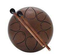 Fcuajdkq Tambor de lengua de acero 8 notas 5 pulgadas Tambor de depósito Chakra Bolsa de almacenamiento de percusión de acero y mazos (marrón)