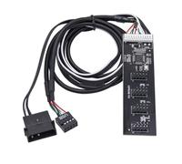 Fcuajdkq USB2.0 Header Splitter 9 Pin 1 A 4 Extensión Hub Splitter con Cable de Interfaz IDE para PC Adaptador Mainboard