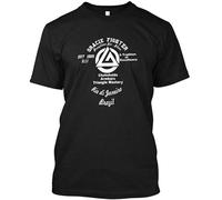 FCVesdxa44 Gracie Fighter BJJ Brazilian Jiu Jitsu - Cusm Men's Black T-Shirt Black XXL