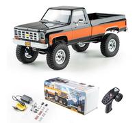 FCX18 FMS 1/18 Chevrolet K10 RC Truck, licencia oficial 4WD 2.4GHz RC Crawler 2 velocidades interruptor con batería de 900 mAh y luces LED, modelo RC todoterreno para adultos (negro)