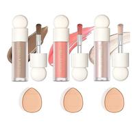 FCXQG 6 pcs Rubor Líquido Crema Colorete Rare Iluminador Contouring Maquillaje Barra Belleza Líquida Sheglam Contorno Facial Líquido en Crema Blush Liquido Blush Stick con 3 Mini Dedo Polvo