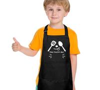 FCXQG Delantal Niño Delantales Para Niños Delantal Cocina Niño Con 2 Bolsillos Delantal Infantil Cocina Resistente Para Pintar Cocinar Hornear El Jardín Adecuado Para Niños Y Niñas